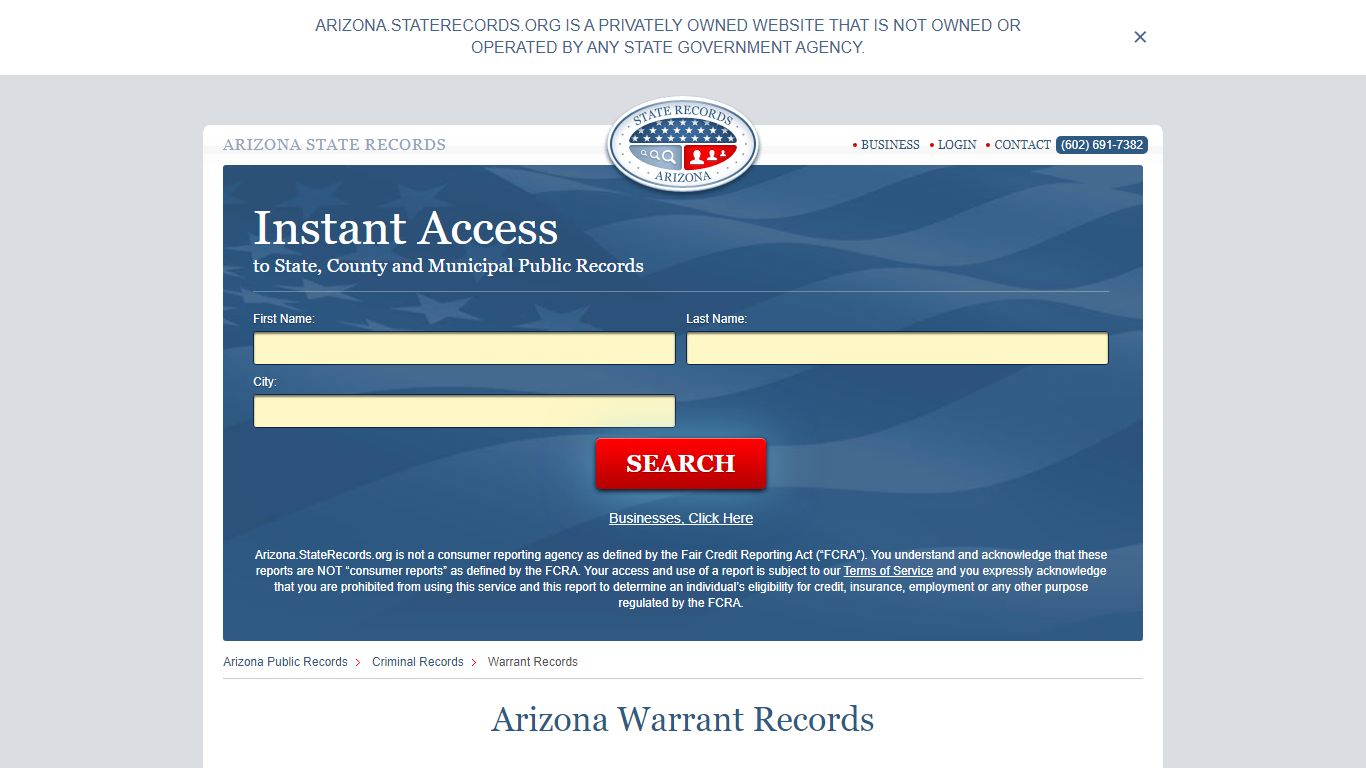 Arizona Warrant Search | StateRecords.org